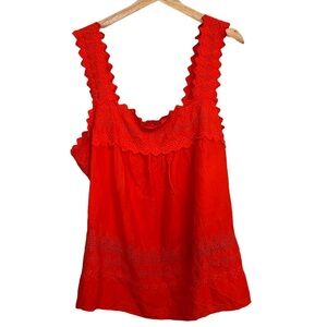 Orange Eyelet tank top shirt Size XXL